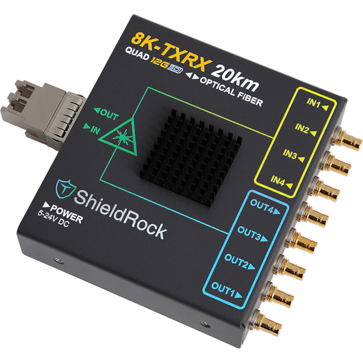 SRK-8KTXRX20KM Quad 12G-SDI Optical Extender 20km Transceiver - LC - 12.4 Mile Range