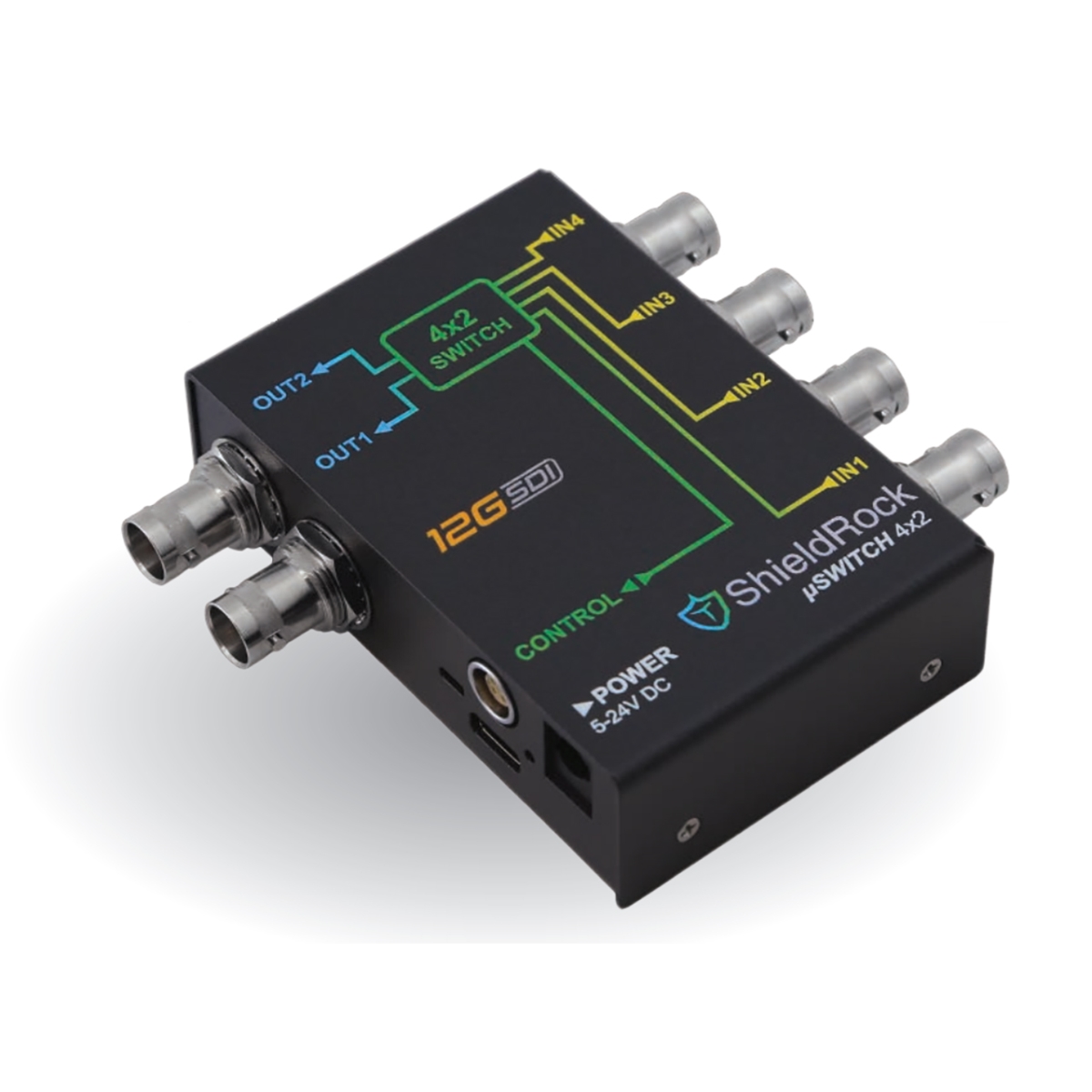 SRK-USWITCH4X2 4-Input & 2-Output 12G-SDI Switch with RS232 & USB-C