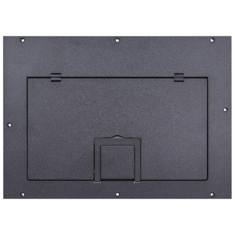 -FL400SLDBLKC Solid Hinged Floor Box Cover with Cable Exit with No Trim - Black
