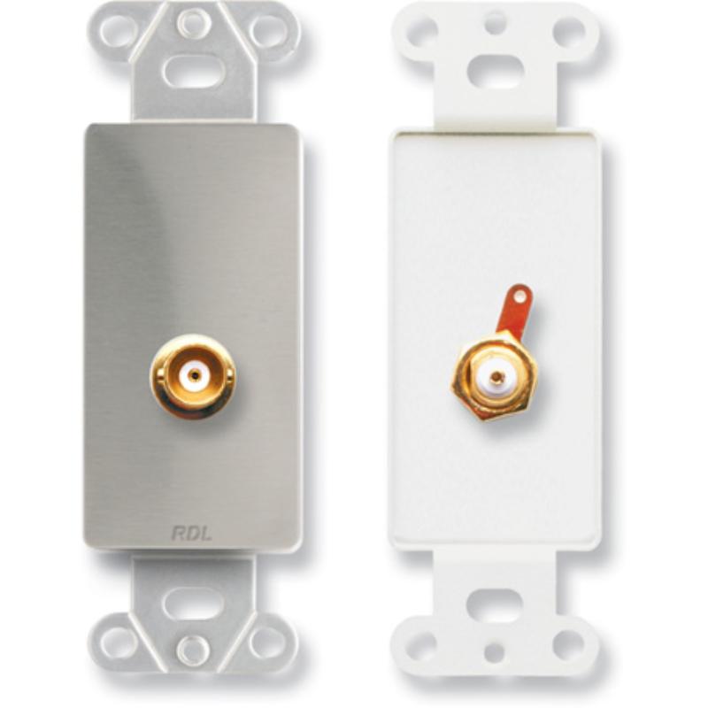 RDL-DS-BNC BNC Jack on Decora Wall Plate - Solder Type - Stainless Steel