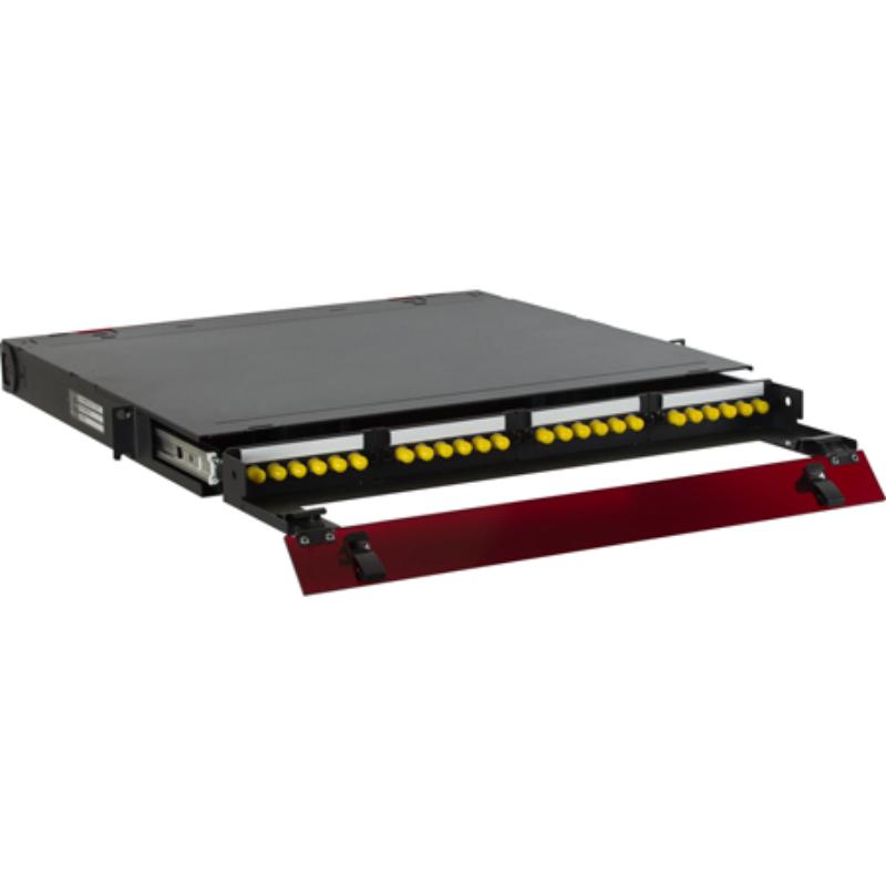 BIT-DSFB124NL-ST 1RU 1x24 Fiber Optic Simplex ST Feed Through Patch Panel Enclosure - Singlemode & Multimode