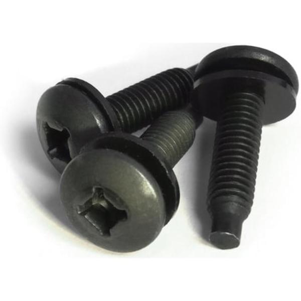HMND-SCRW1224100 12-24 Rack Screws with Nylon Washers - Pack of 100