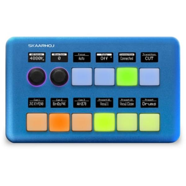 SKA-QUICKPAD-V2 Universal Compact IP Desktop Controller & Link IO Platform with Ten Four-Way Buttons - Blue