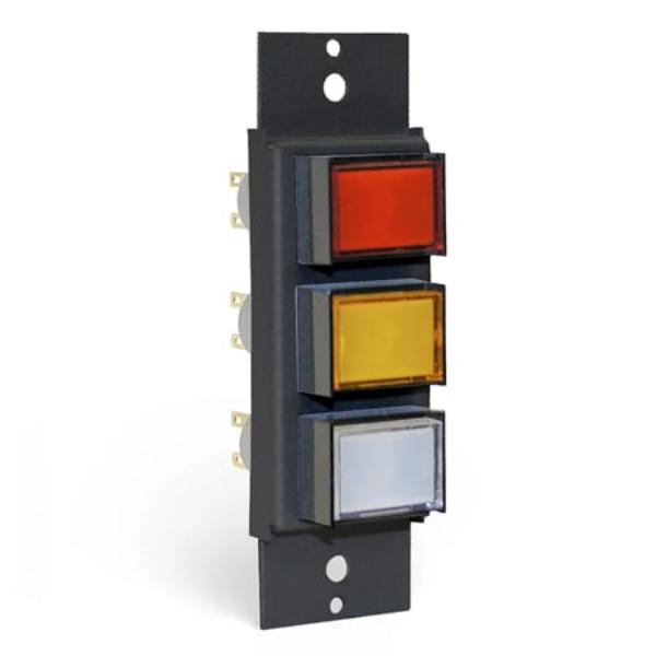 SOHB-SH-3BUT5V 3 Push-Button Panel with Solder Terminals & 5V LEDs