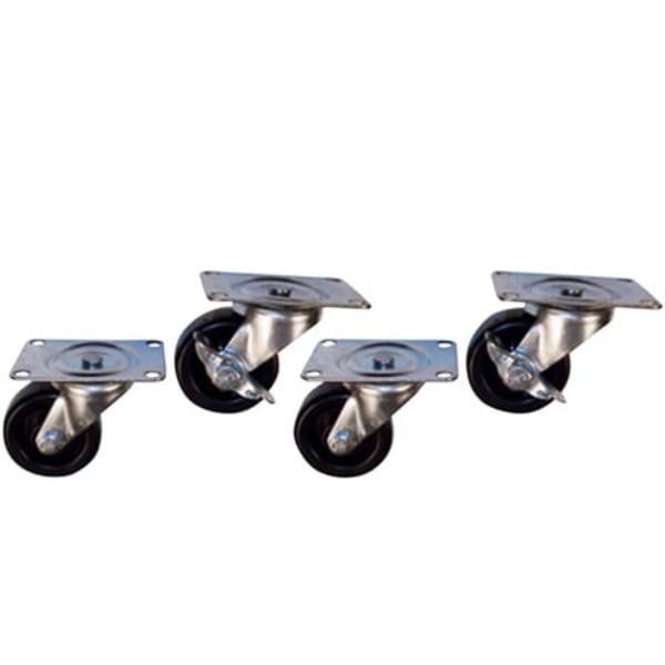 CT-CASTERSET42WL Rack Caster & Wheel Set - 2 Locking Casters & 2 Non-Locking Casters - Hardware Included