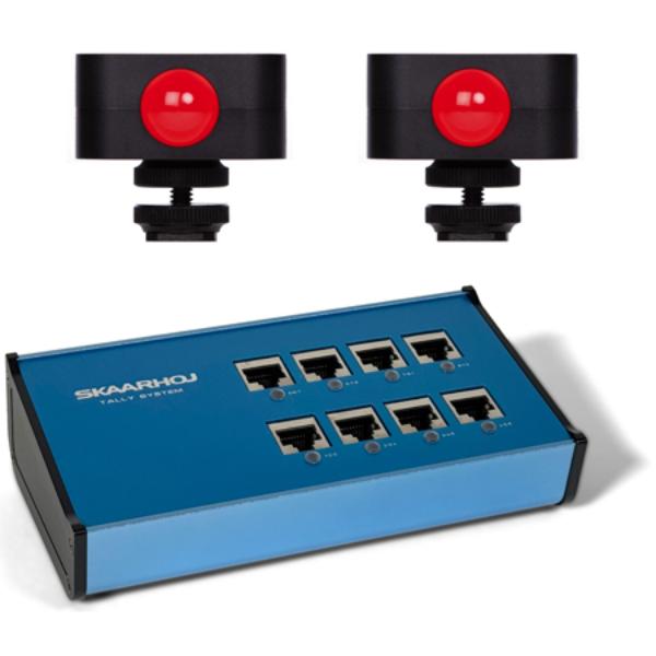 SKA-ETHTLINKV3X2 8-Channel PoE Universal Tally Box with Two Tally Lights Bundle