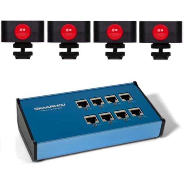 SKA-ETHTLINKV3X4 8-Channel PoE Universal Tally Box with Four Tally Lights Bundle