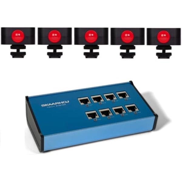 SKA-ETHTLINKV3X5 8-Channel PoE Universal Tally Box with Five Tally Lights Bundle