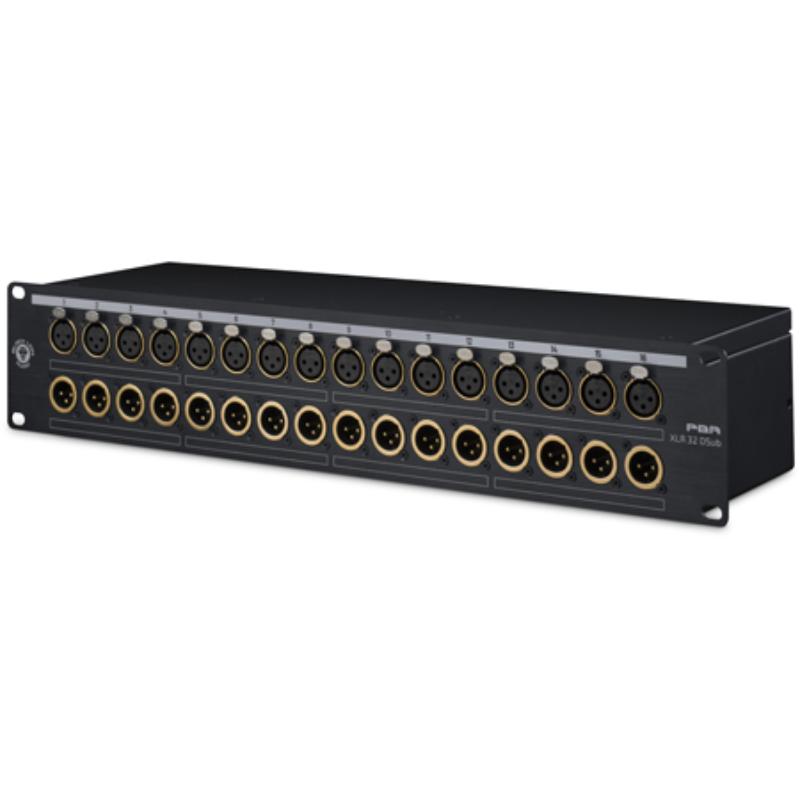 BLA-PBRXLR32DSU 32 DSUB 32 Point XLR Patchbay with 16 M-F & 4 DB25 Gold Plated Connectors