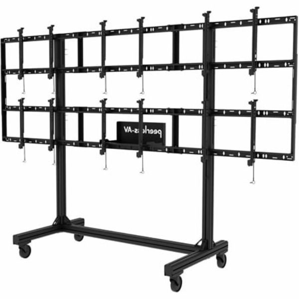 PER-DS-C555-3X2 Smart Mount Portable Video Wall Cart 3x2 Configuration for 46 in. & 55 in. Displays