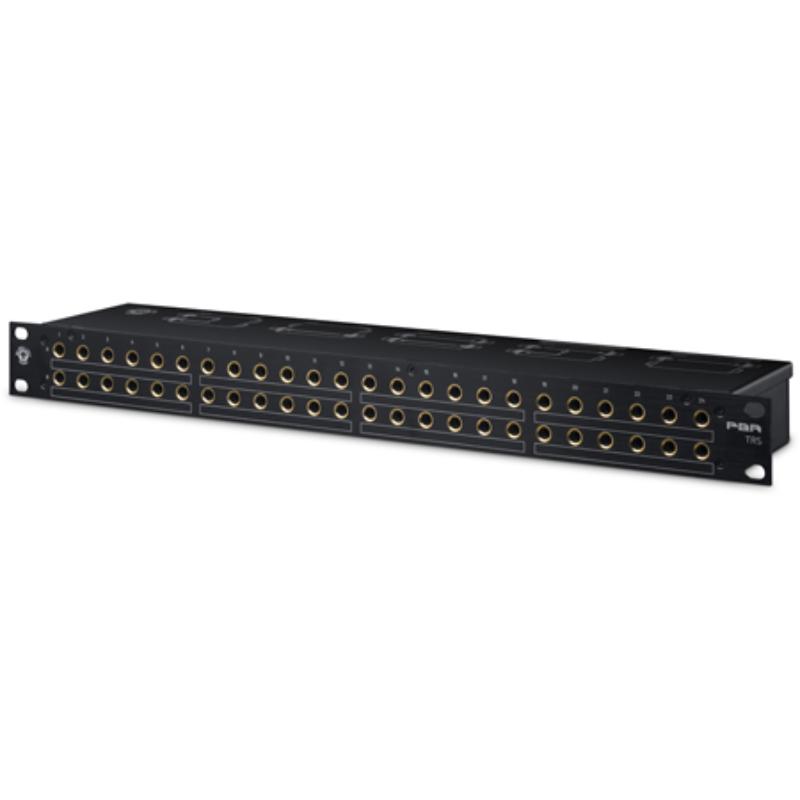 BLA-PBR-TRS 48 Point TRS Patchbay with Gold Plated Connectors & Normal Switch - Black-Anodized Faceplate