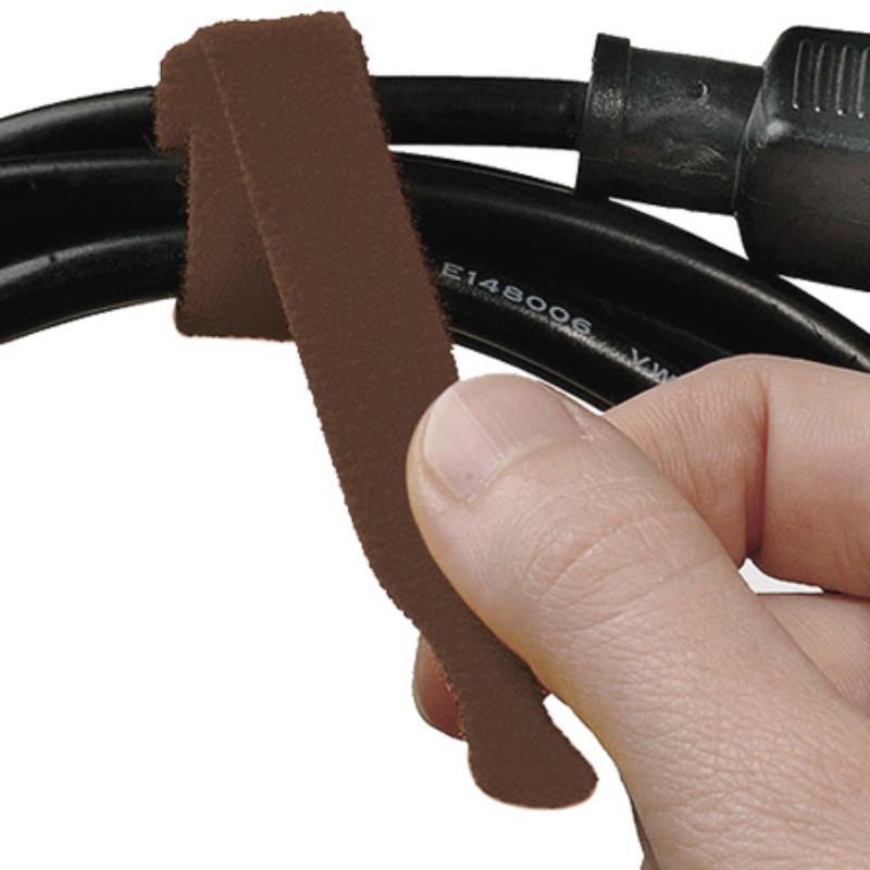 Y-06-XRL-BN Lite Cable Wrap, 0.5 x 6 in. - 10 Rolls of 10 - Brown