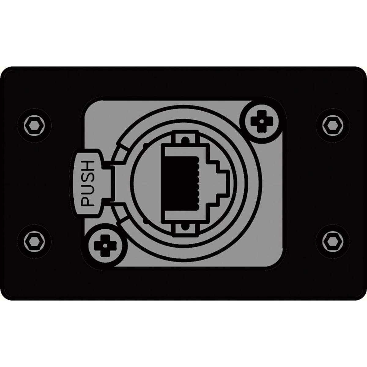 -IPS-C710D-BL Double Height Neutrik EtherCon RJ45 IPS Control Insert - Black
