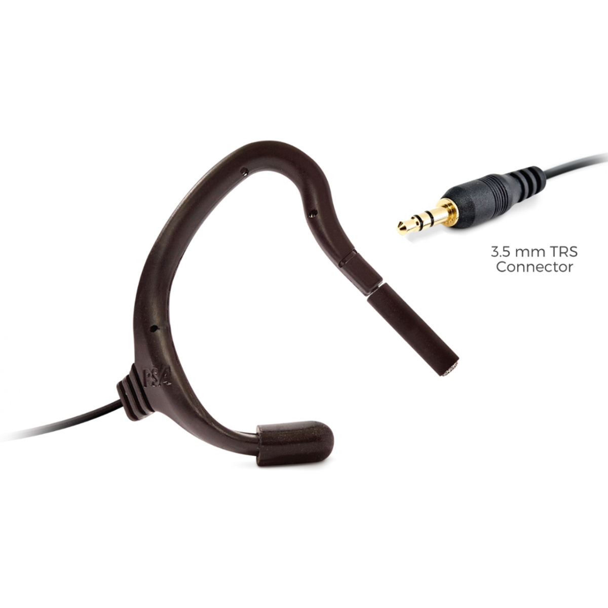 POI-EO-7LH-TRSBK Embrace High-Sensitivity Omni On-Ear Lavalier Microphone with 3.5 mm TRS for 2.4 GHz Wireless - Black