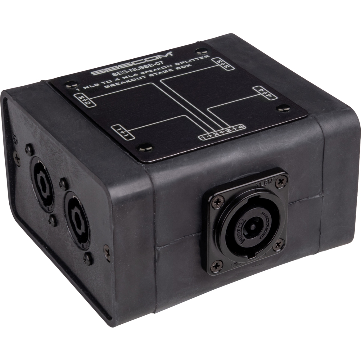 SES-NLBSB-07 Neutrik Speakon Parallel Breakout Stage Box - 1 NL8 to 4 NL4