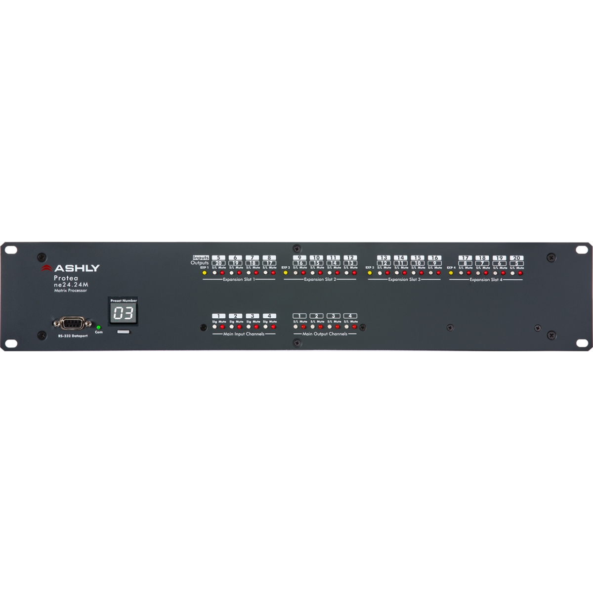 ASH-NE2424M-12X8 Protea Network-Enabled Audio Matrix Processor with Protea DSP - 12 In & 8 Out