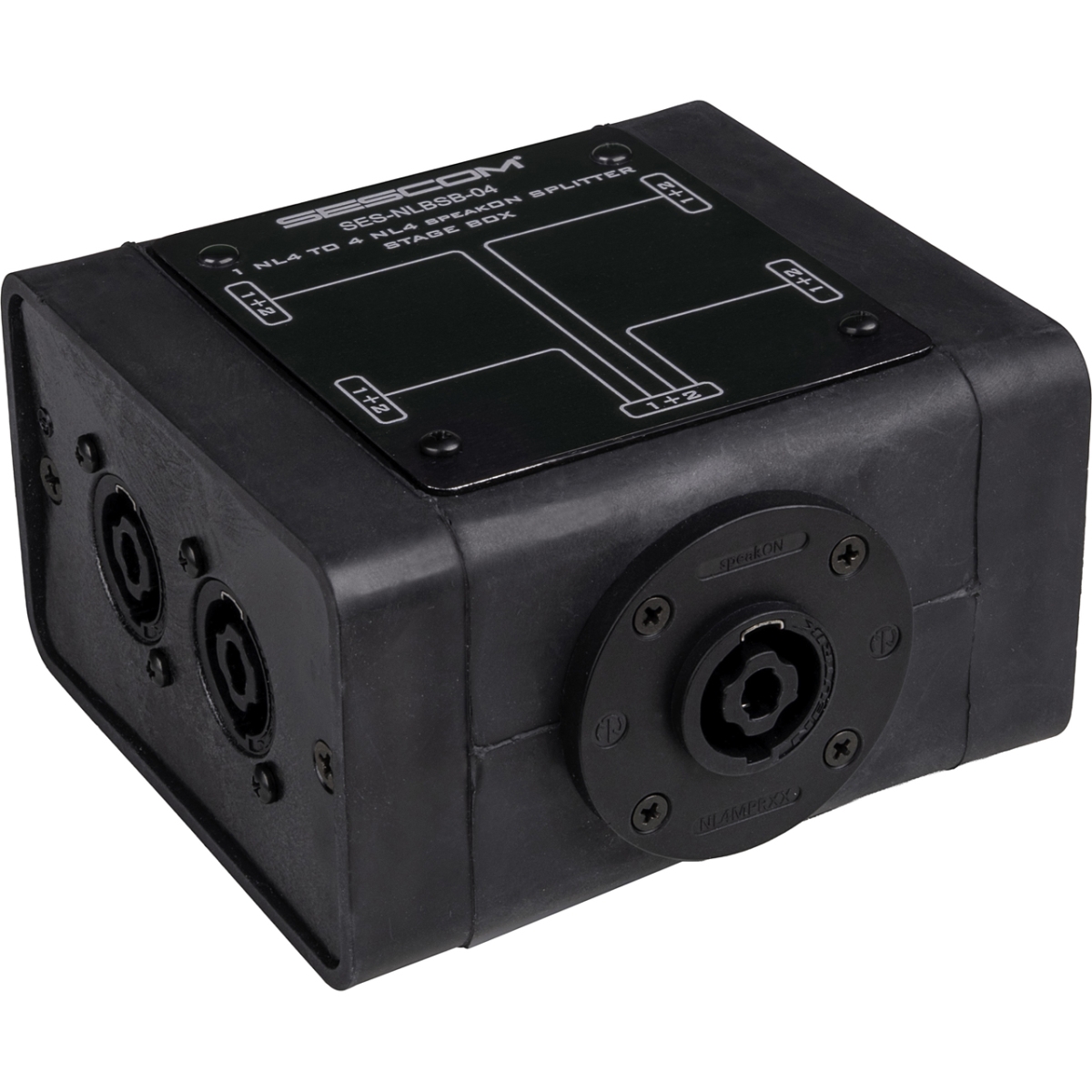 SES-NLBSB-04 Neutrik Speakon Splitter Stage Box - 1 NL4 to 4 NL4