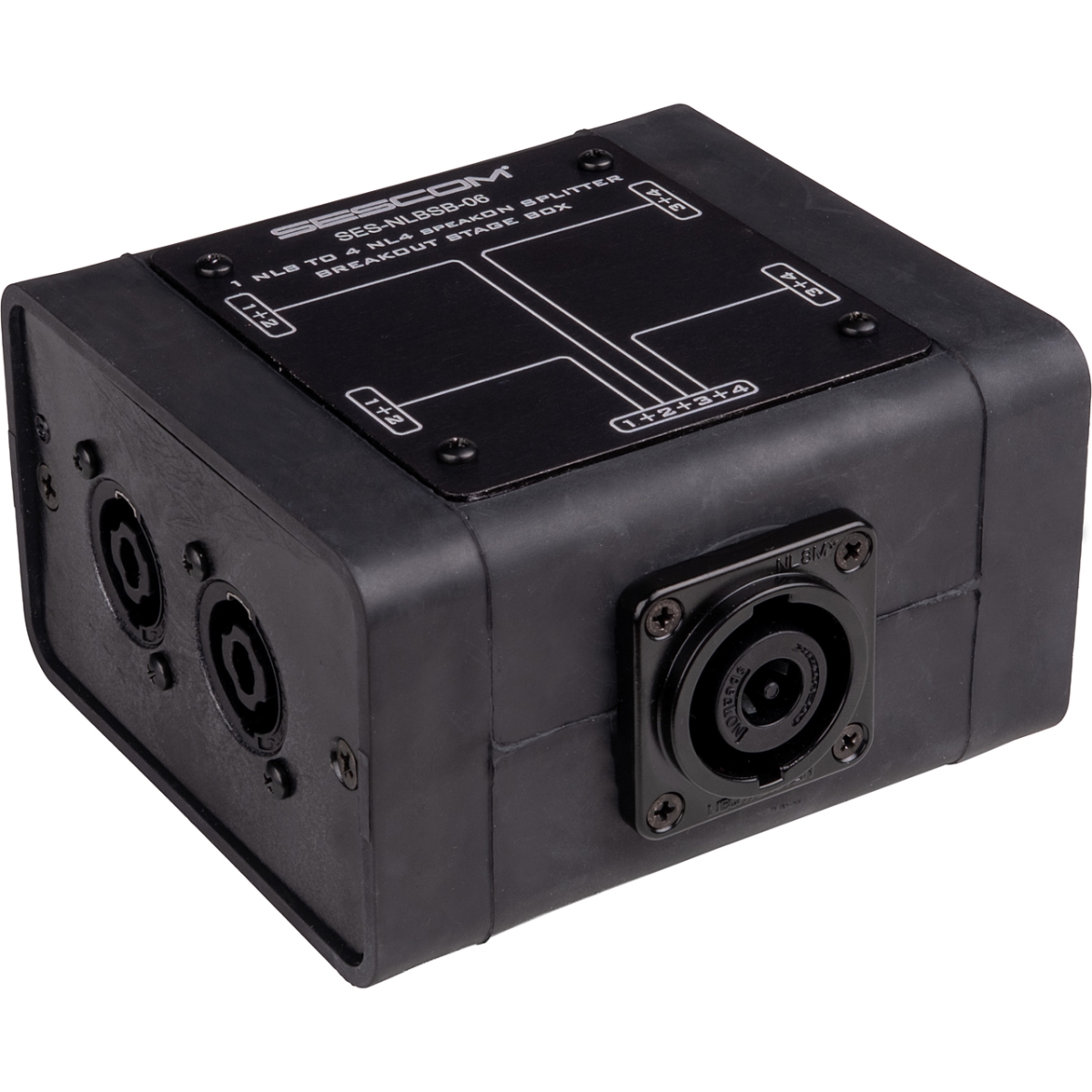 SES-NLBSB-06 Neutrik Speakon Splitter Breakout Stage Box - 1 NL8 to 4 NL4