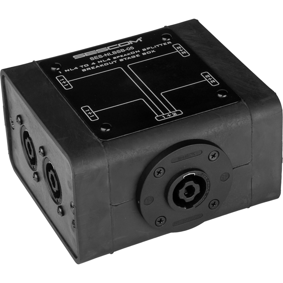 SES-NLBSB-05 Neutrik Speakon Parallel Splitter Breakout Stage Box - 1 NL4 to 4 NL4