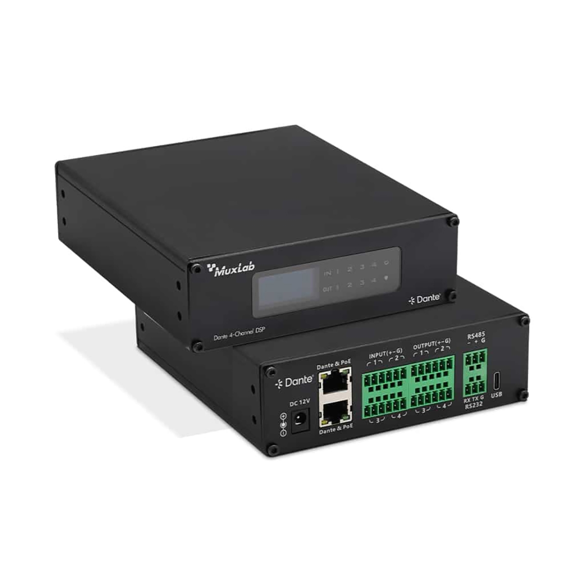 MUX-500556-V2 Dante 4-Channel Audio DSP Interface for Transmission & Routing