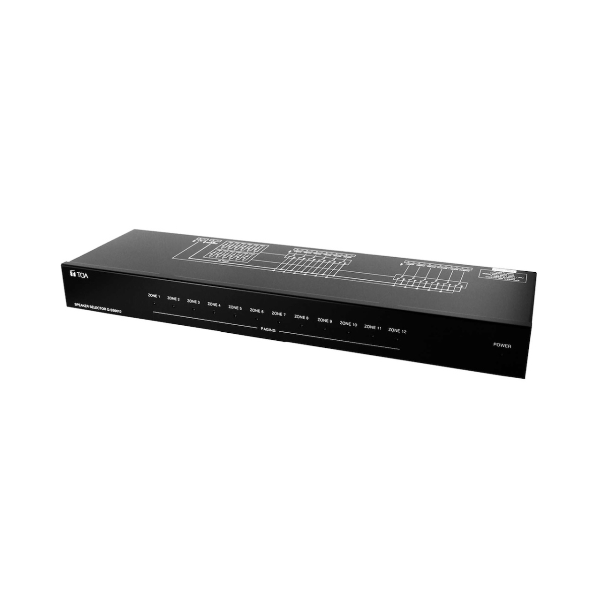 -Q-SS9012PS Multi-Zone Speaker Selector for Up to 12 Zones with AD-246 Power Supply