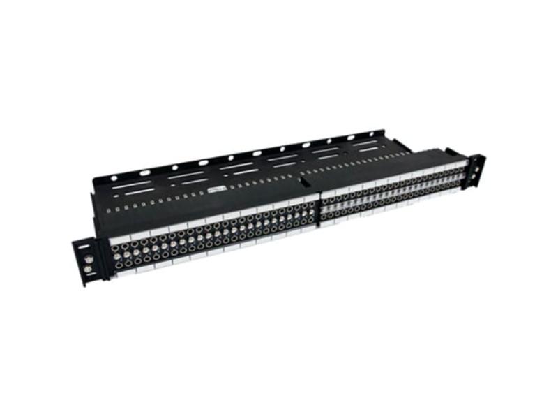 SW-TTEZN10SLTX 1RU EZ Norm 2 x 48 TT Bantam Audio Patch bay with Rear Solder Lug Terminals & Cable Tray, Black