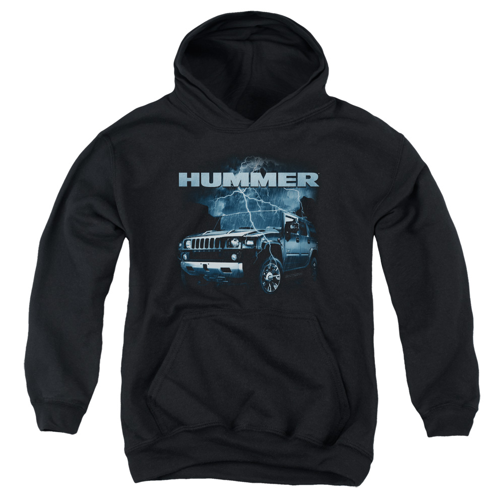 Hummer Stormy Ride Pull-Over Hoodie T-Shirt for Youth, Black - Medium