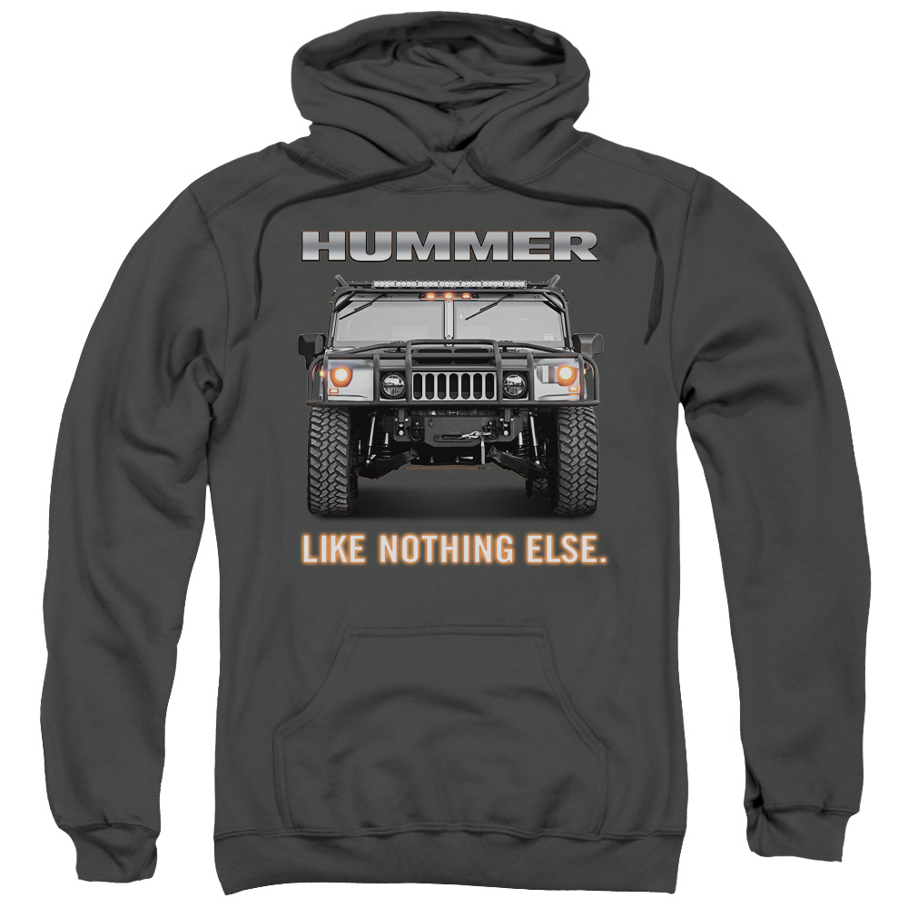 Hummer Like Nothing Else Pull-Over Hoodie T-Shirt for Adult, Charcoal - Medium