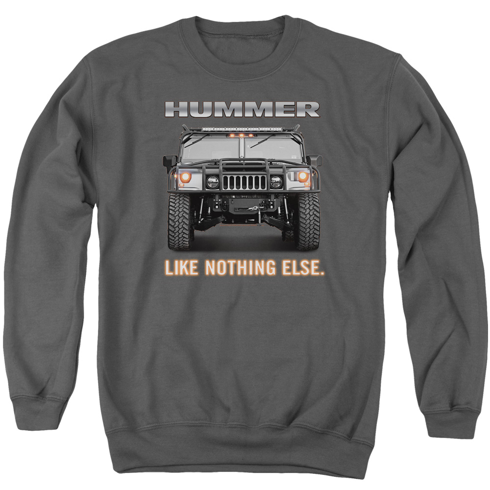 Hummer Like Nothing Else Crewneck Sweatshirt for Adult, Charcoal - Medium