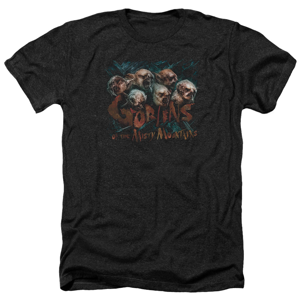 The Hobbit Misty Goblins Heather T-Shirt for Adult, Black - Medium