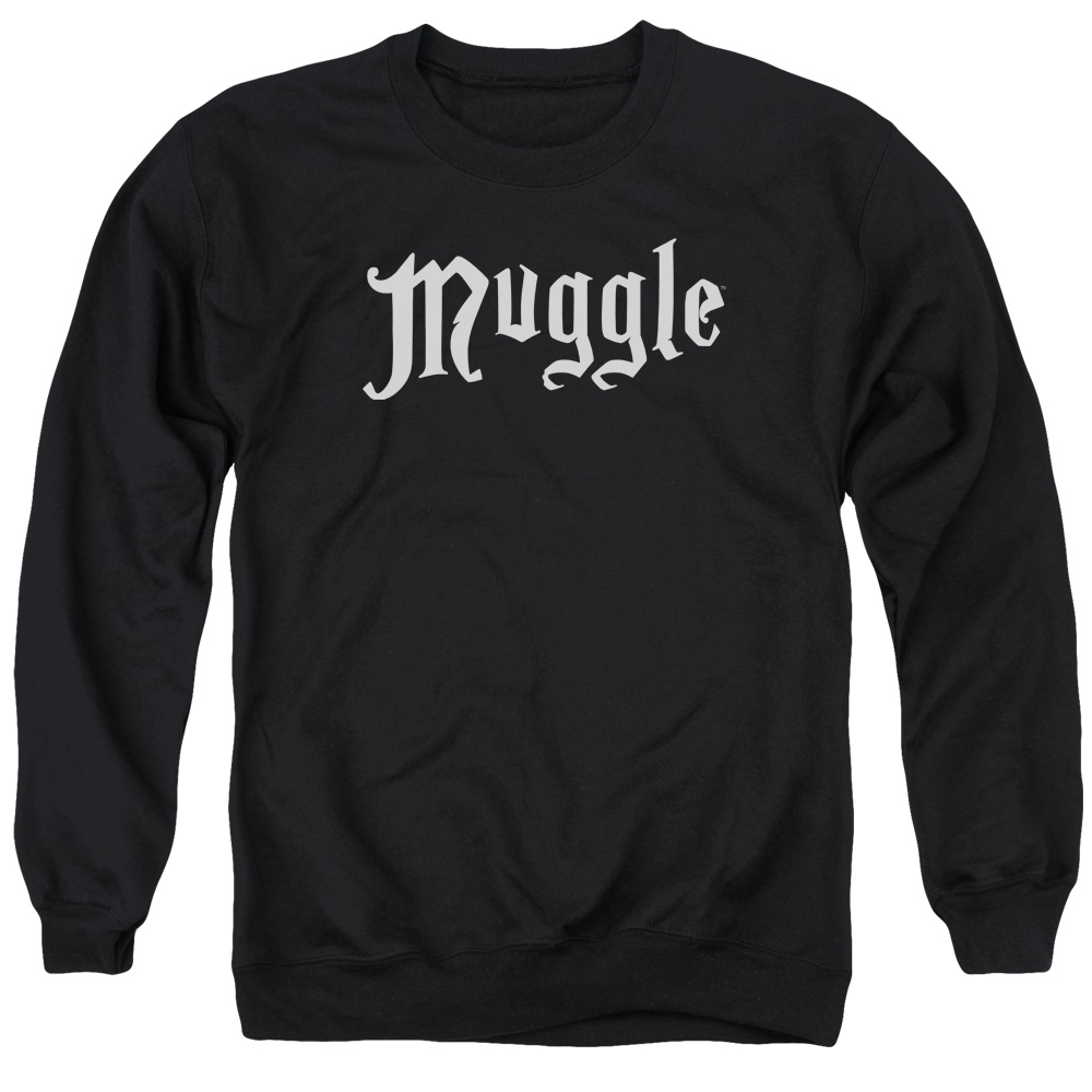 Harry Potter Muggle Crewneck Sweatshirt for Adult, Black - Medium