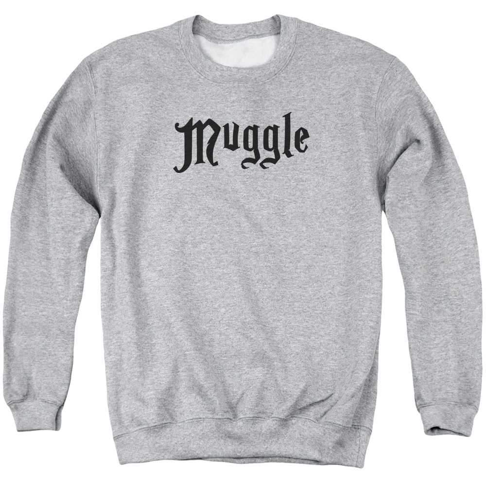 Harry Potter & Muggle-Adult Crewneck Sweatshirt, Athletic Heather - Medium