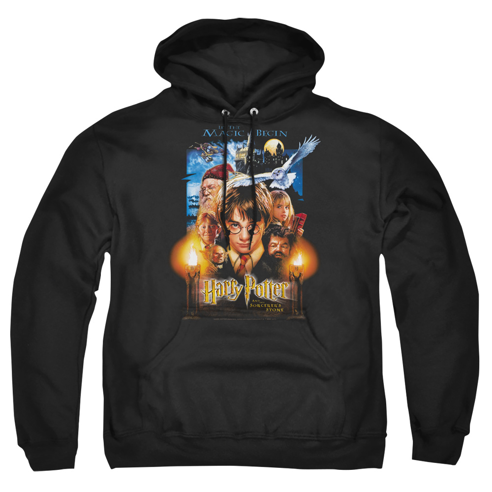 Harry Potter & Movie Poster-Adult Pull-Over Hoodie, Black - Medium