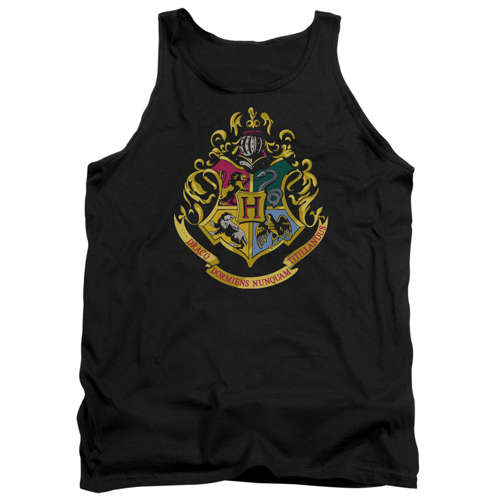 Harry Potter & Hogwarts Crest-Adult Tank Top, Black - 2X