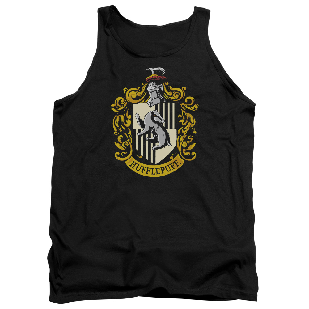 HP105-TK-4 Harry Potter & Hufflepuff Crest-Adult Tank Top, Black - Extra Large