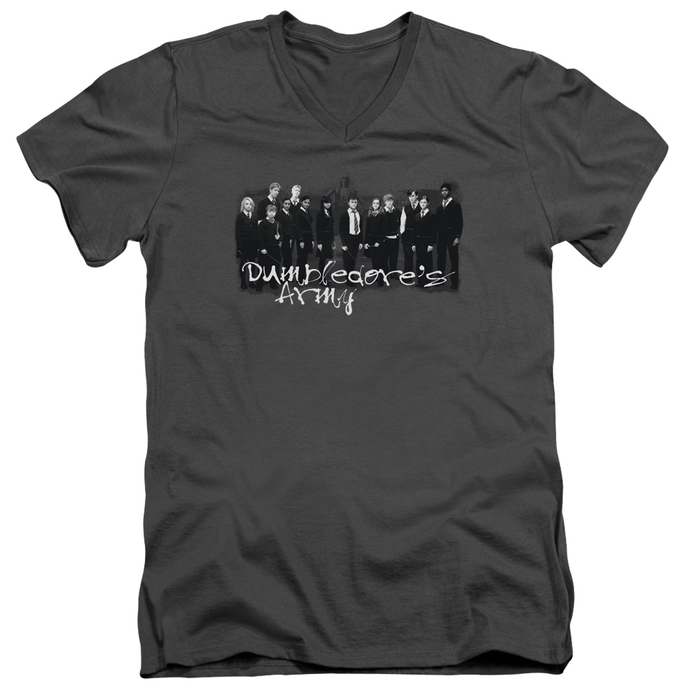 Harry Potter & The Order of Phoenix-DA Squad Short Sleeve Adult V-Neck 30-1 T-Shirt, Charcoal - Small