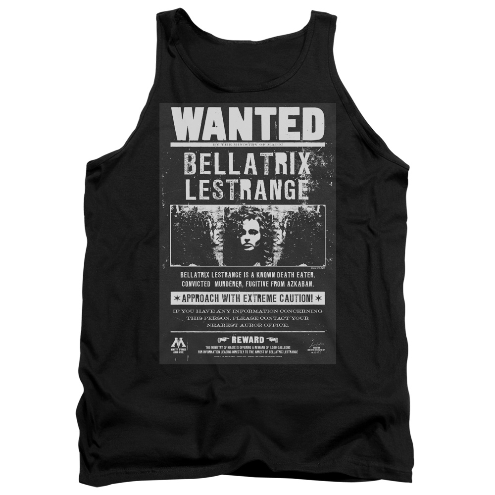 Harry Potter & Wanted Bellatrix-Adult Tank Top, Black - Medium