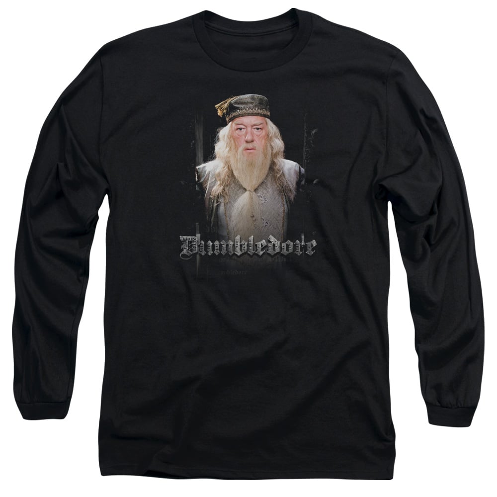Harry Potter & Dumble Doors Long Sleeve Adult 18-1 T-Shirt, Black - Medium