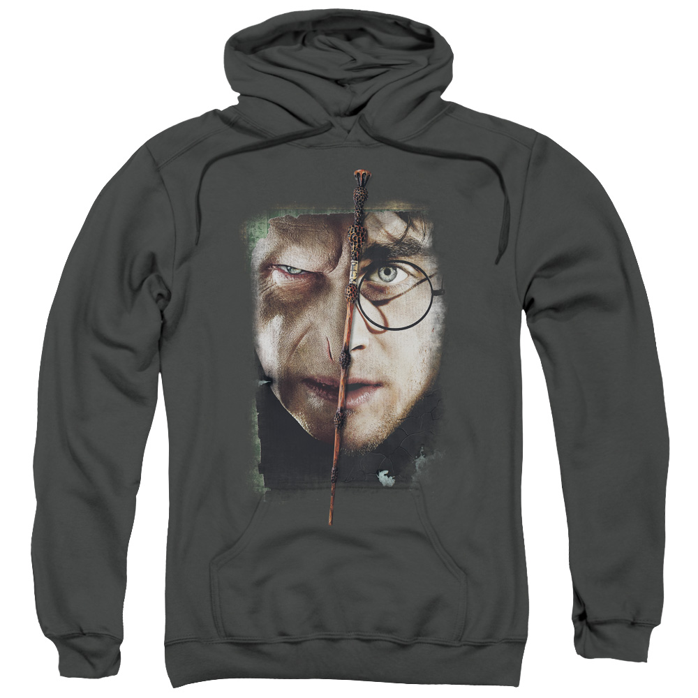 Harry Potter & It All Ends Here Adult Pull Over Hoodie, Charcoal - Medium