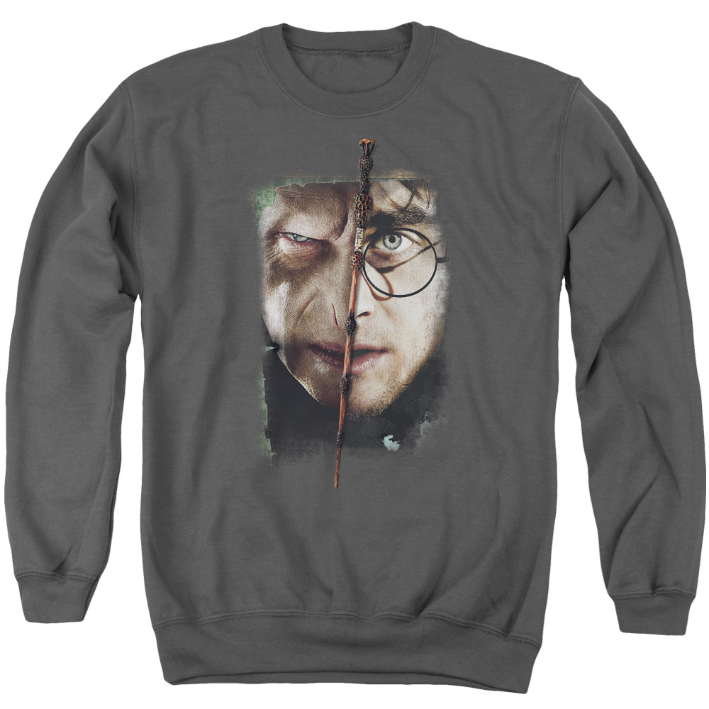 Harry Potter & It All Ends Here Adult Crewneck Sweatshirt, Charcoal - Medium