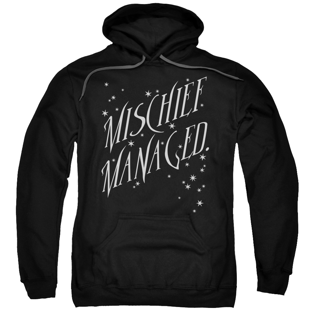 Harry Potter & Mischief Managed 4 Adult Pull Over Hoodie, Black - Large