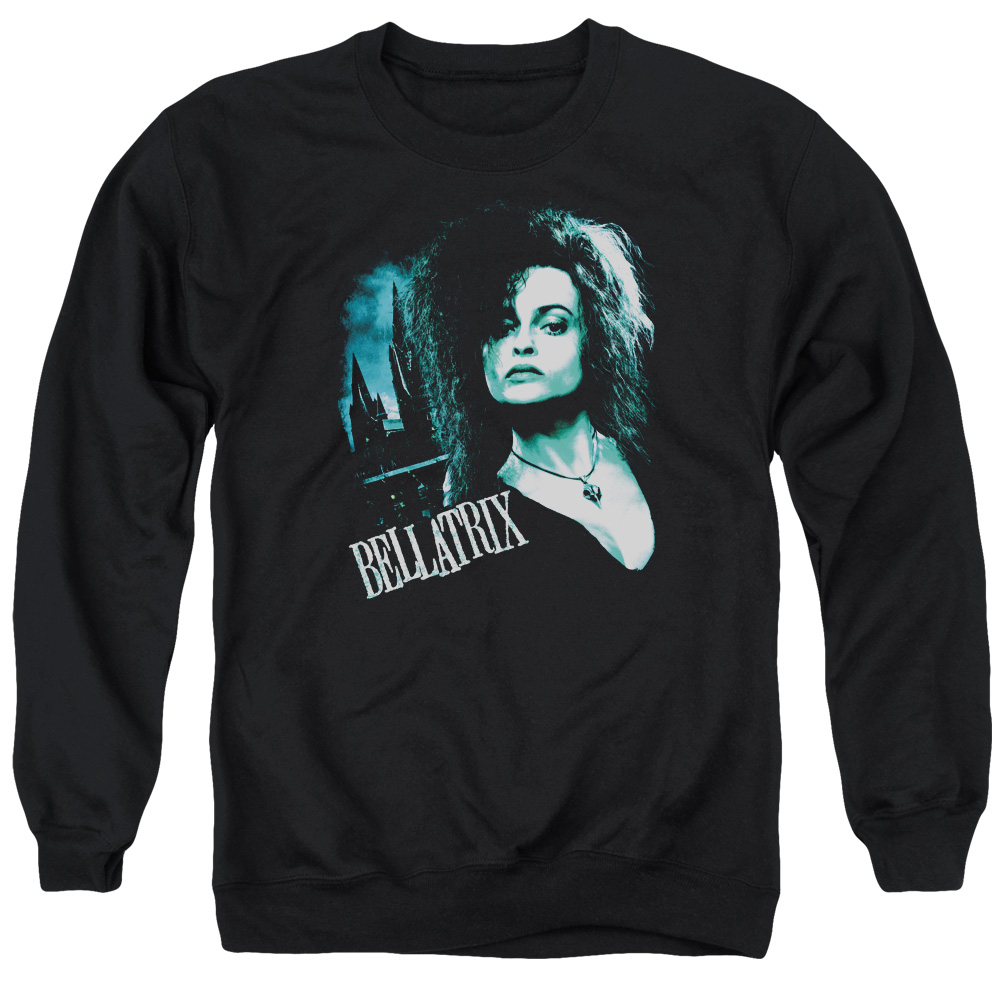 Harry Potter & Bellatrix Closeup Adult Crewneck Sweatshirt, Black - Medium