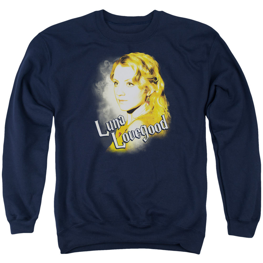 Harry Potter & Luna Closeup Adult Crewneck Sweatshirt, Navy - Medium
