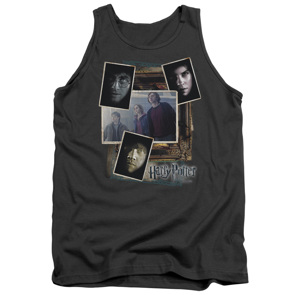 Harry Potter & Trio Collage Adult Tank Top, Charcoal - Medium