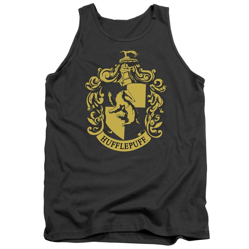 HP8038C-TK-1 Harry Potter & Hufflepuff Crest-Adult Tank Top, Charcoal - Small