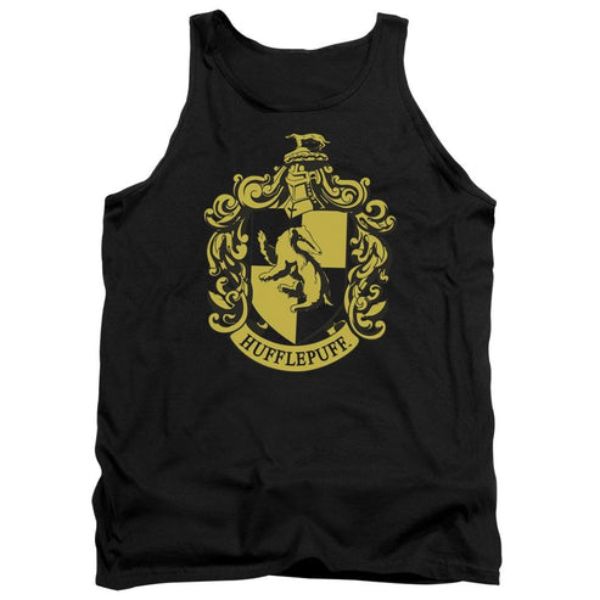 HP8038-TK-4 Harry Potter & Hufflepuff Crest-Adult Tank Top, Black - Extra Large