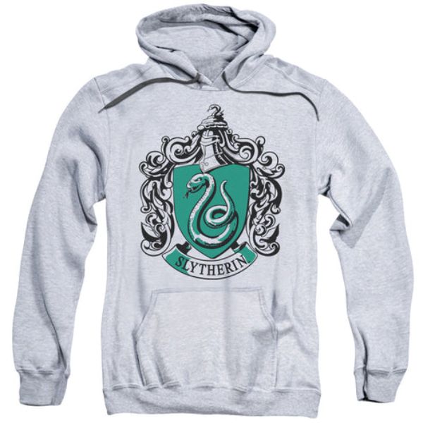 Harry Potter & Slytherine Crest-Adult Pull-Over Hoodie, Athletic Heather - Small