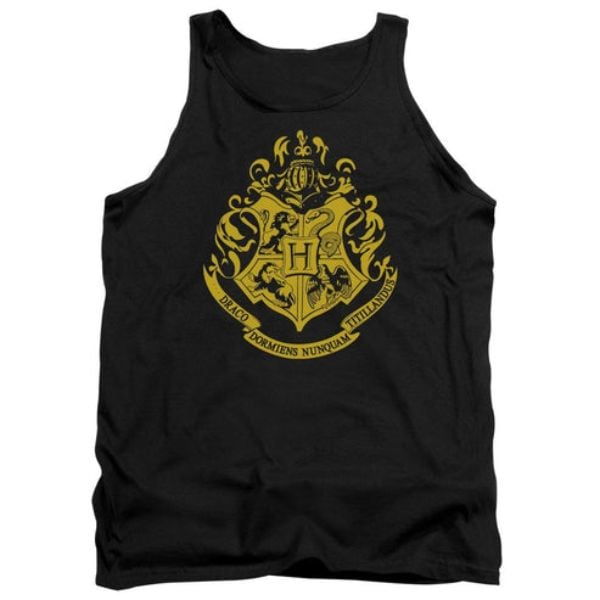 Harry Potter & Hogwarts Crest-Adult Tank Top, Black - Large