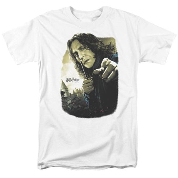 Harry Potter & Snape Poster-Short Sleeve Adult 18-1 T-Shirt, White - Medium