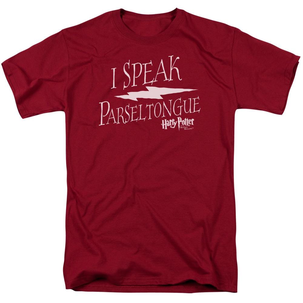 HP8057B-AT-6 Harry Potter & I Speak Parseltongue-Short Sleeve Adult 18-1 T-Shirt, Cardinal - 3X -  Trevco